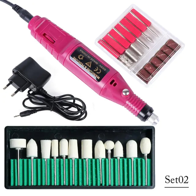 Rechargeable electric nail drill sets