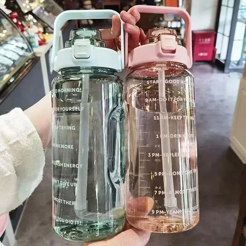 2 liter bottle with straw