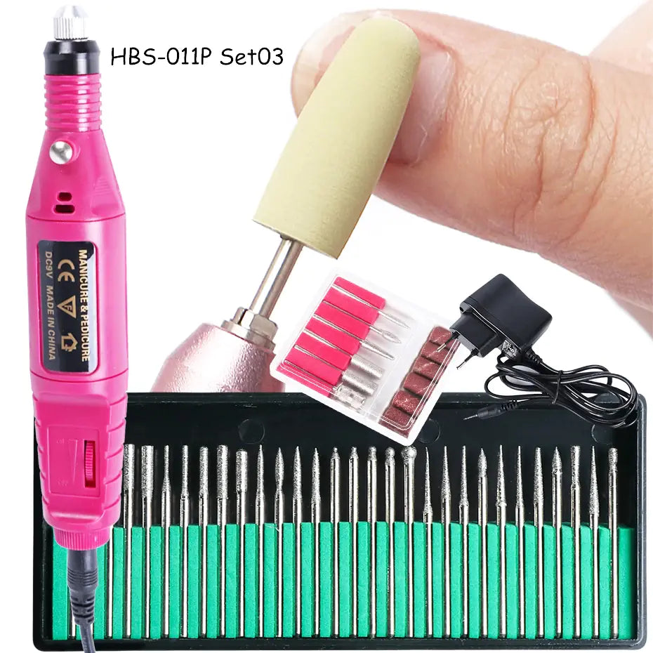 Rechargeable electric nail drill sets