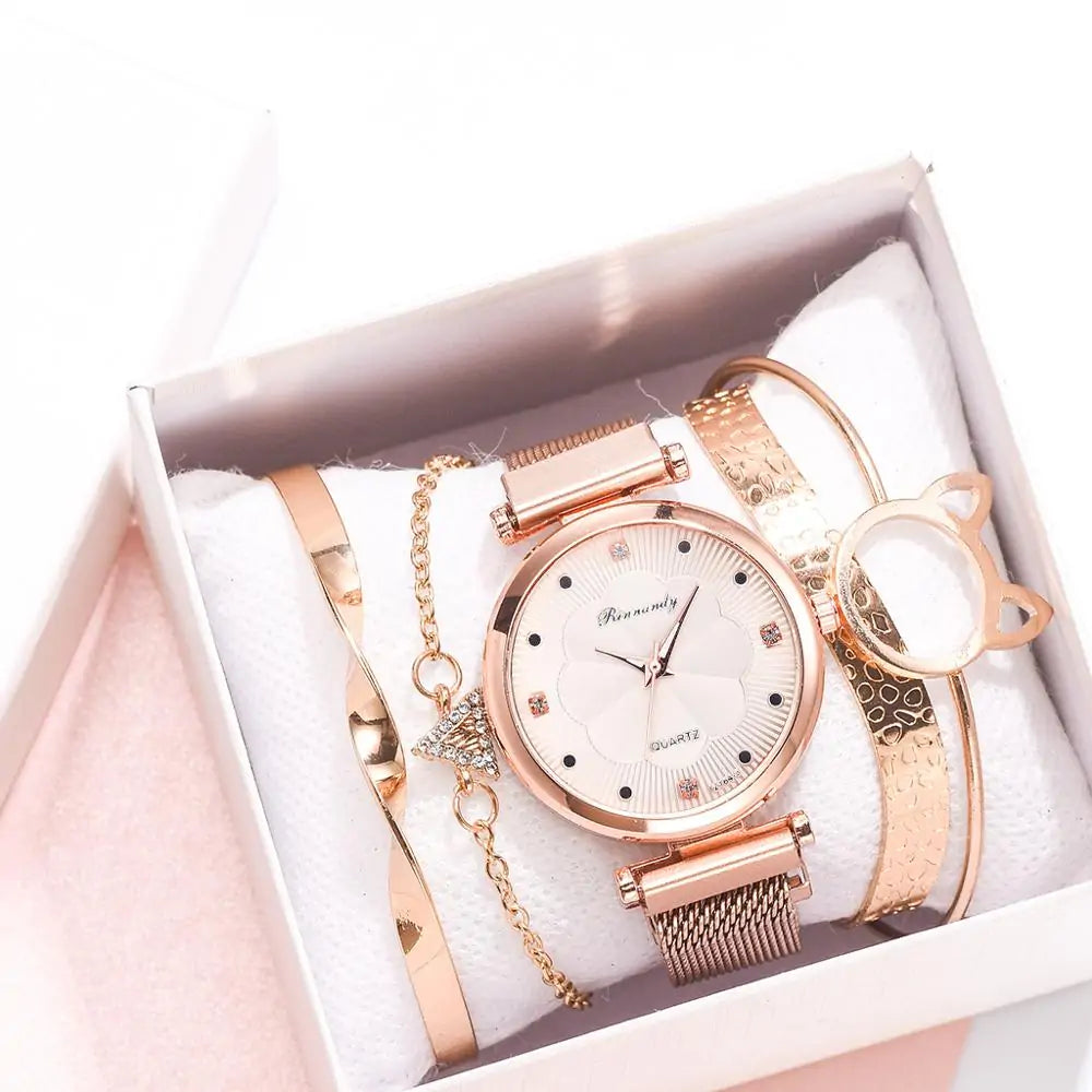 5-Piece women's luxury watch bracelet set