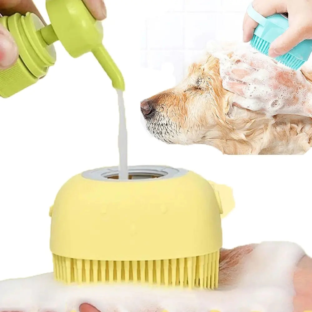 Silicone comb with shampoo