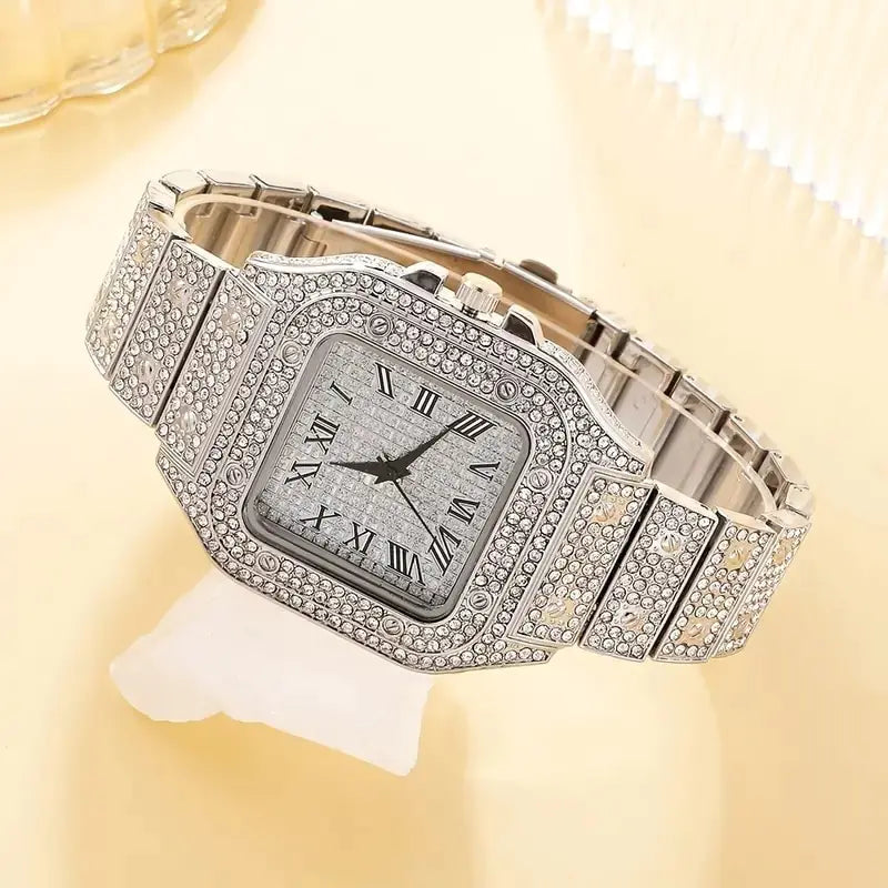 2pcs set diamond women watches