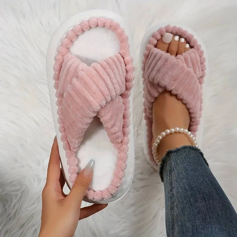 Cross cotton slippers