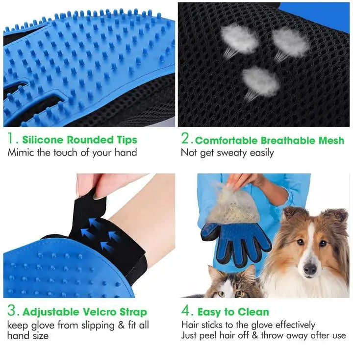 Right&left grooming gloves