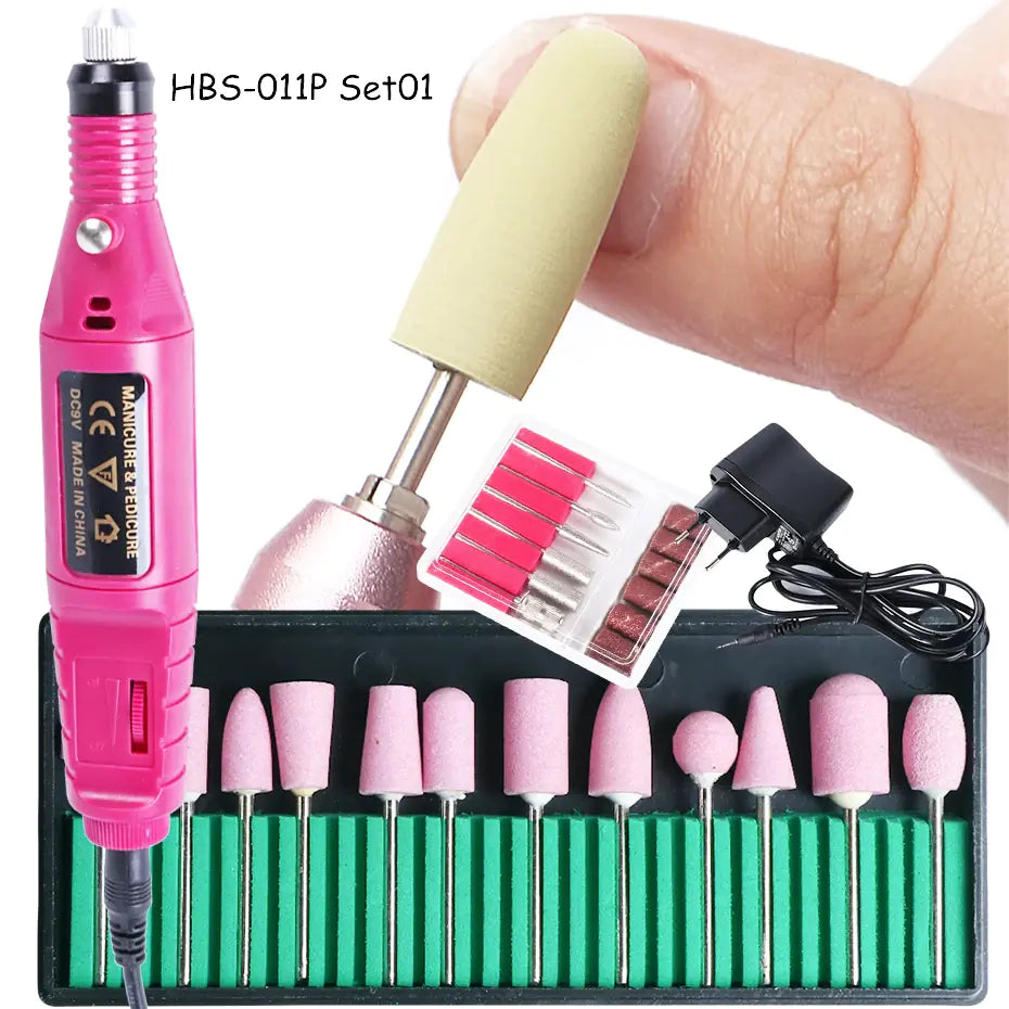 Rechargeable electric nail drill sets