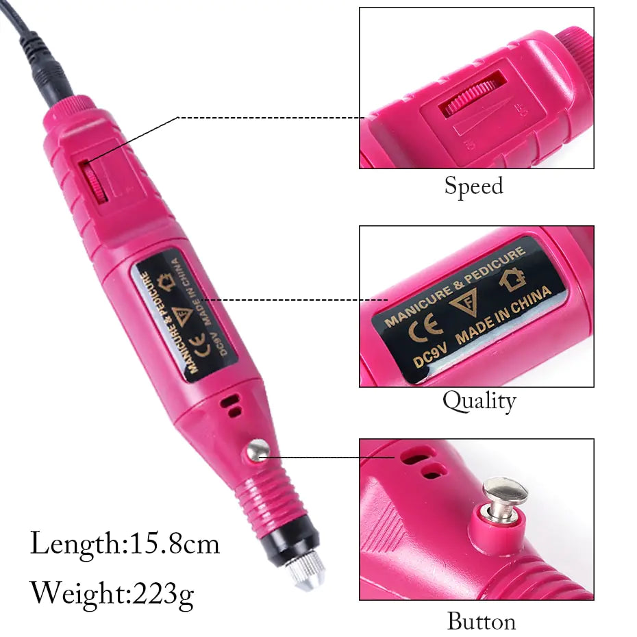 Rechargeable electric nail drill sets