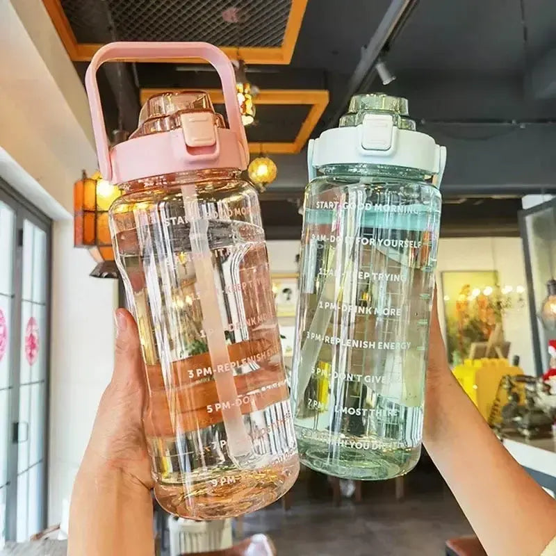 2 liter bottle with straw