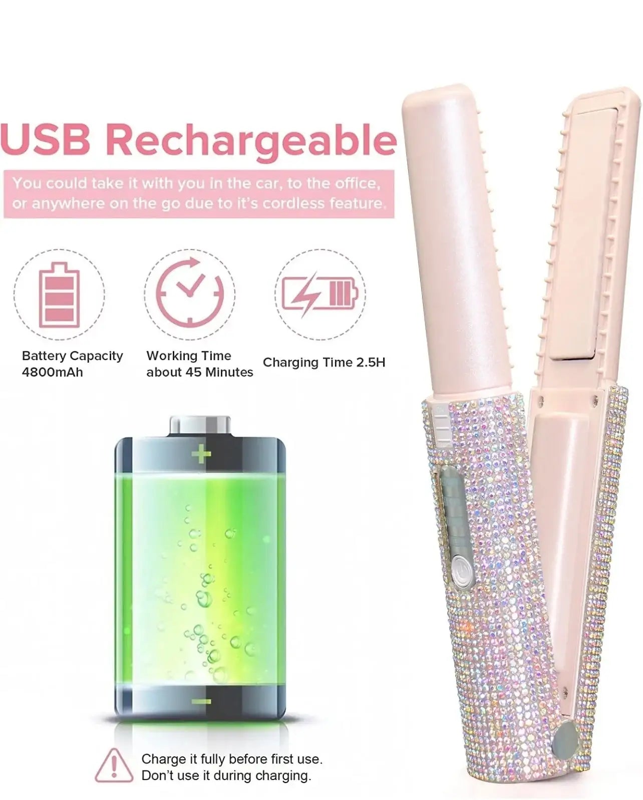 Portable hair straightener