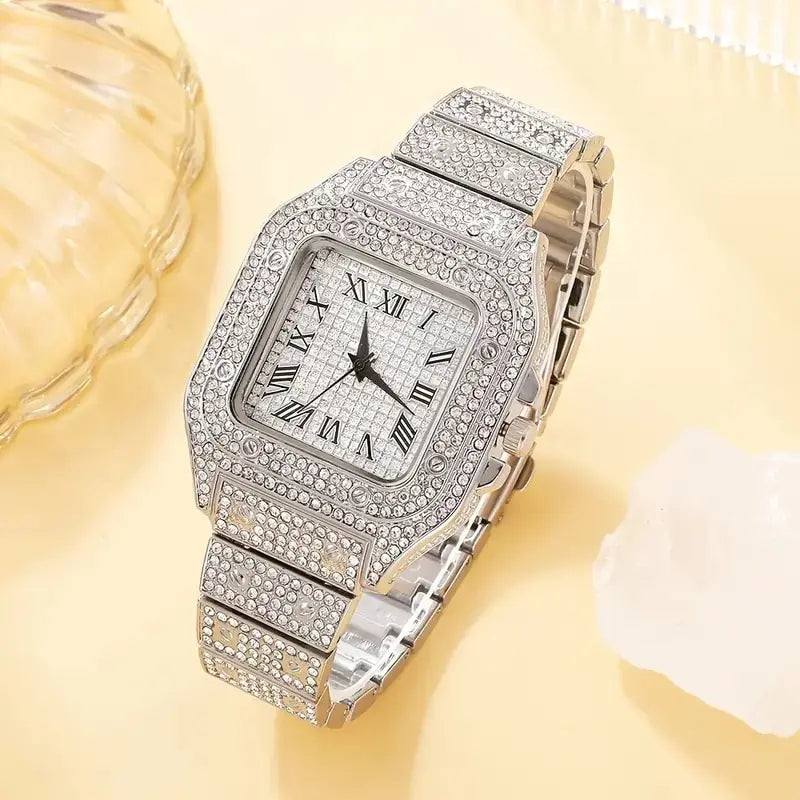 2pcs set diamond women watches