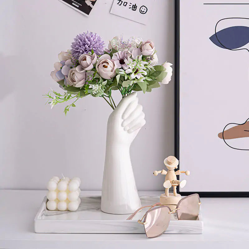 Ceramic hand vase