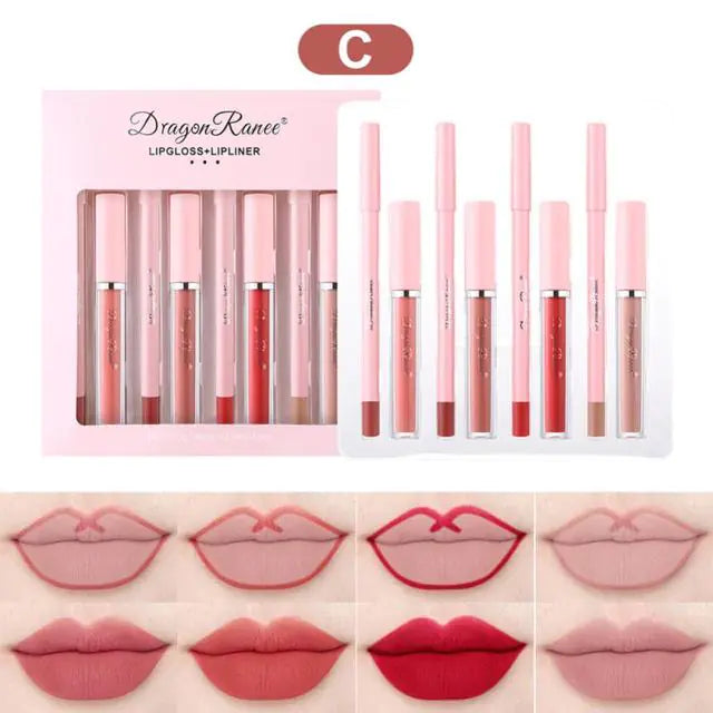 4pcs lip gloss lip liner pen set