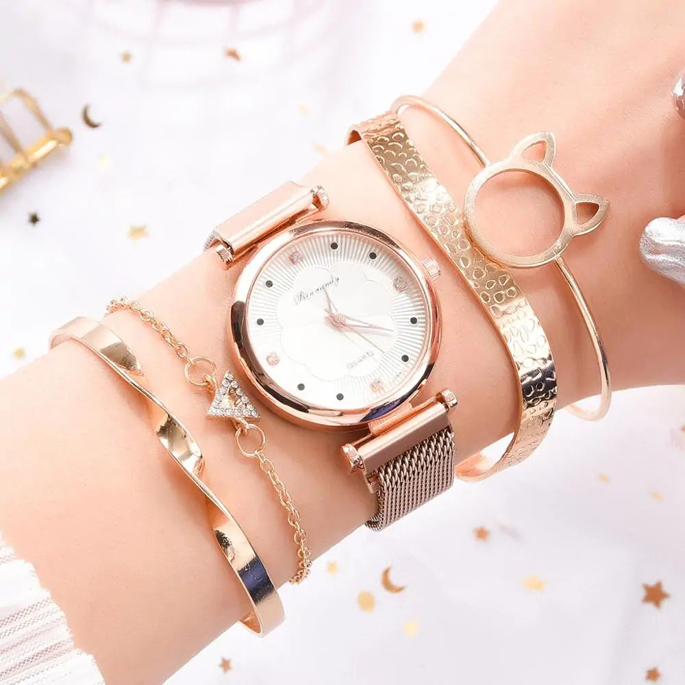 5-Piece women's luxury watch bracelet set