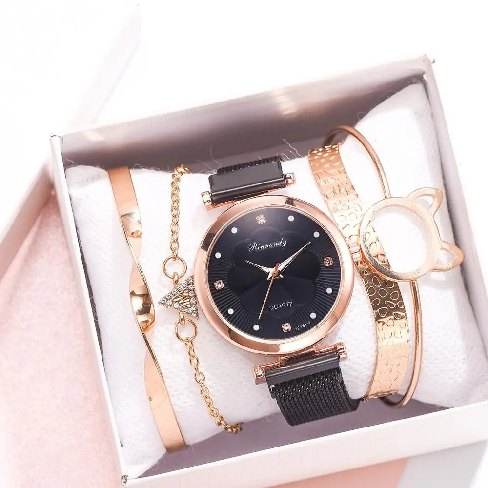 5-Piece women's luxury watch bracelet set