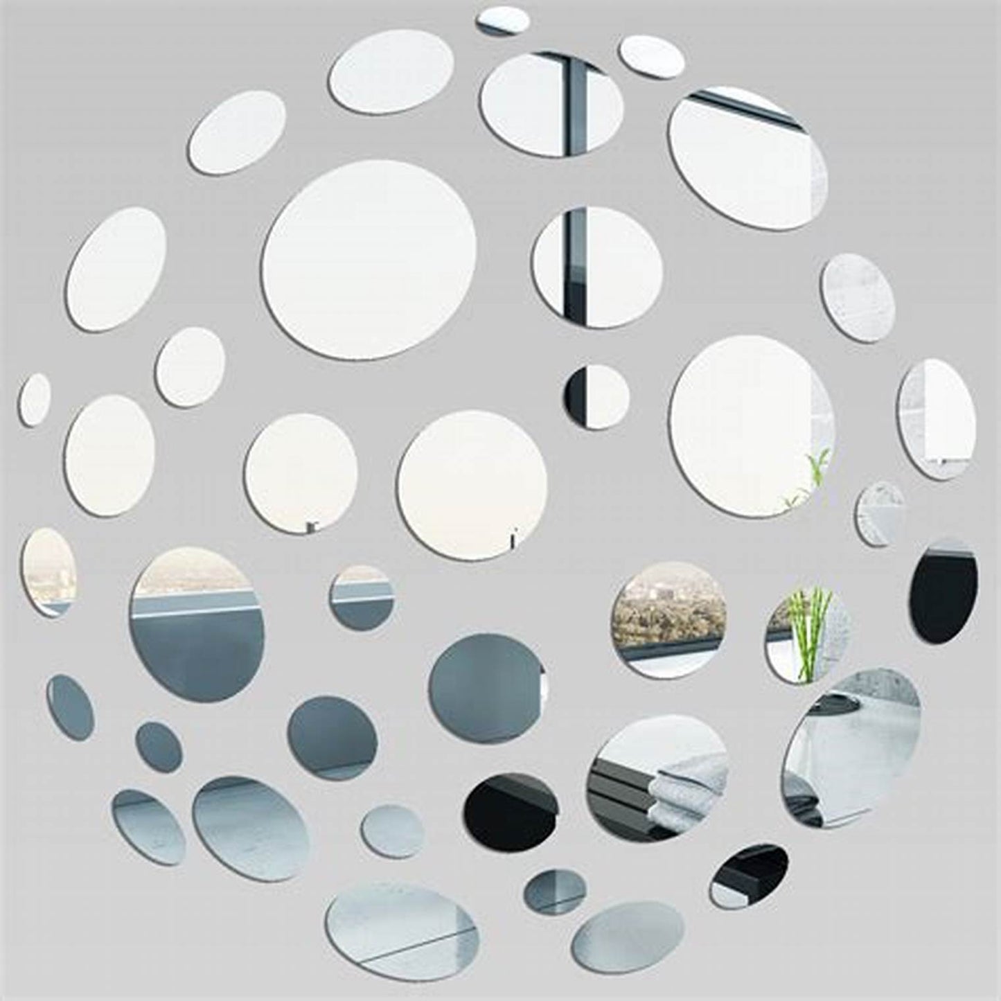 3D mirror wall stickers 26pcs