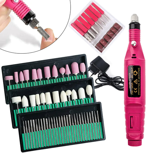 Rechargeable electric nail drill sets