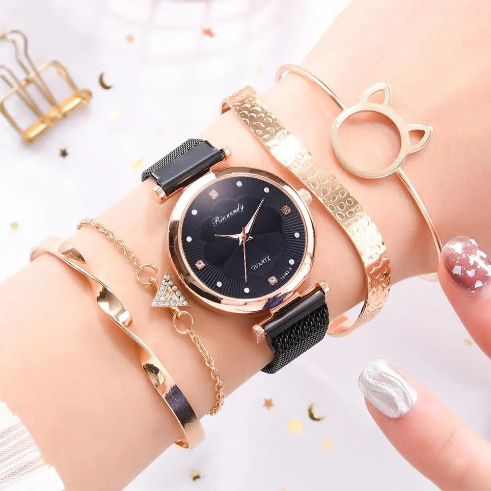 5-Piece women's luxury watch bracelet set