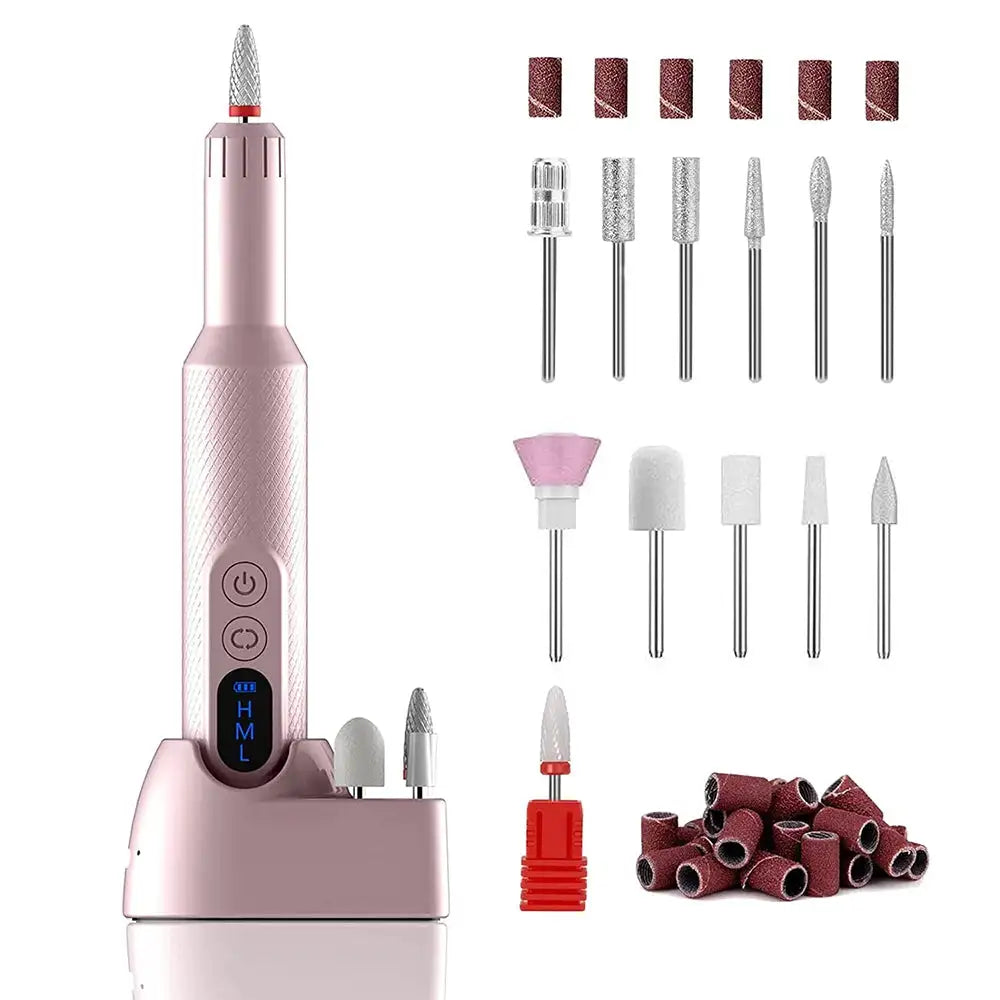 Rechargeable electric nail drill