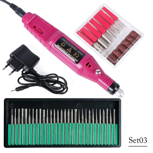 Rechargeable electric nail drill sets